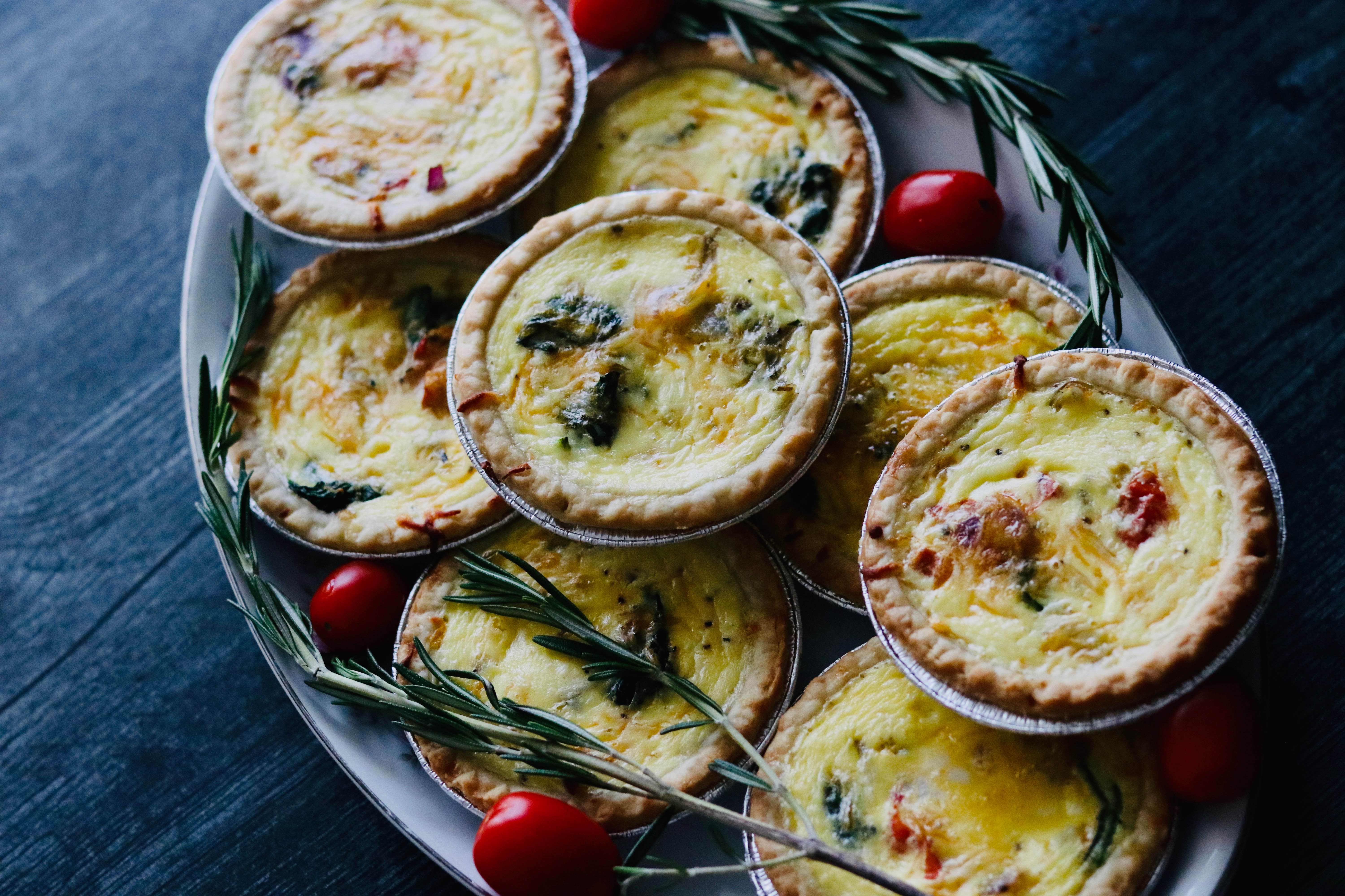 Homemade quiche slice
