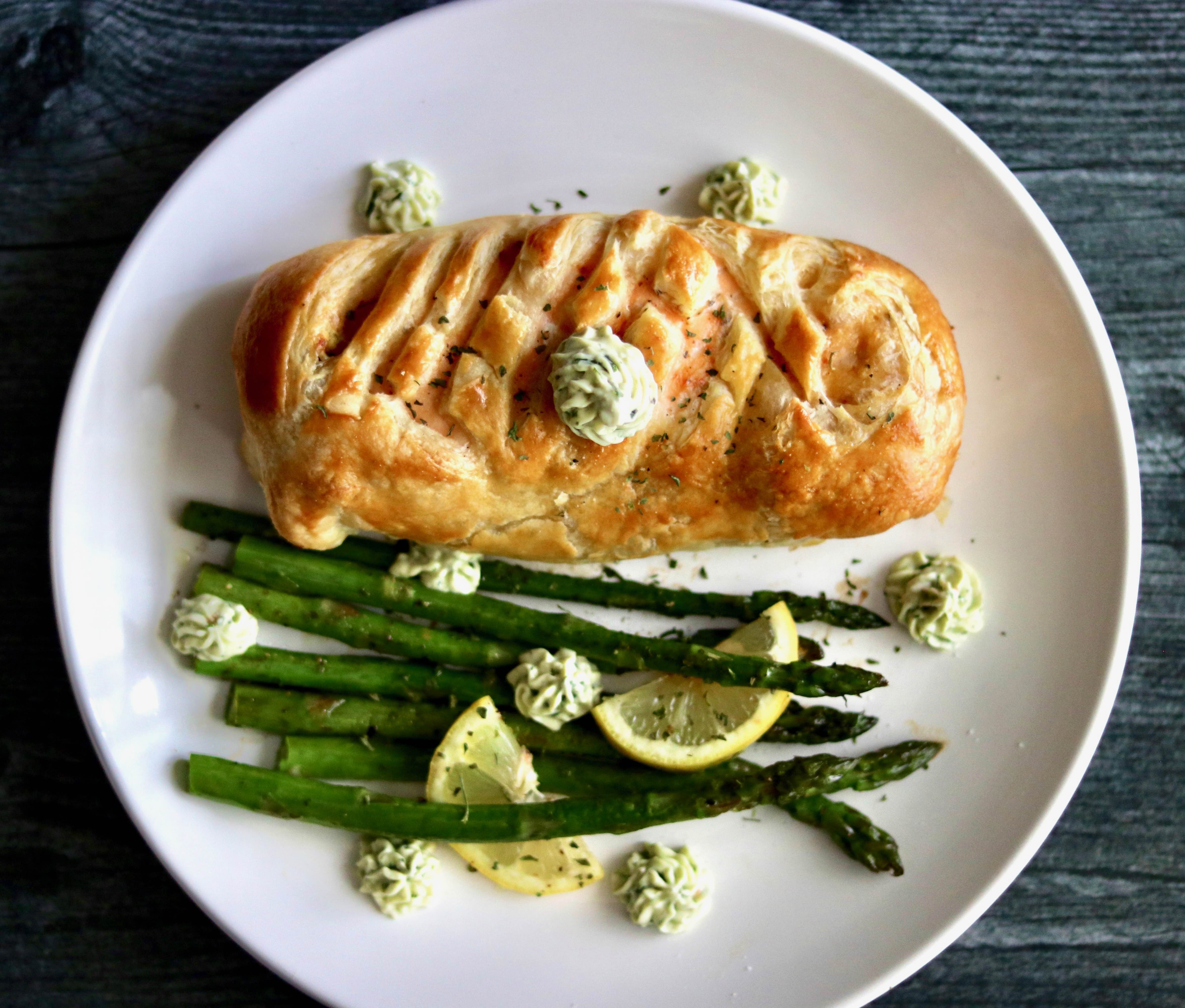 Pan-seared salmon plate